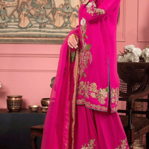 MAGENTA PINK EMBROIDED SUIT