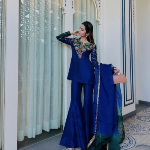 ROYAL BLUE SHARARA SUIT